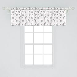 Ambesonne Animal Cartoon Window Valance, Playing