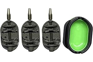 Alomejor Feeder Cage, Zinc Alloy Method Feeder Set for Carp Fishing with 3 Bait Holders, Ideal for Freshwater Anglers