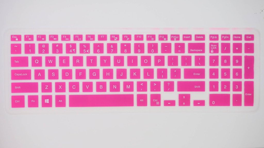 HYAIT 1Pcs Colorful Silicone Keyboard Protector Skin Cover for Dell Inspiron15-3542/5547,15C/15(3000/5000 Series),15MR/15M/15MD SEMI-ROSE