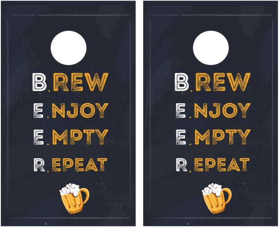 Amazon Com Js Artworks Beer Brew Enjoy Funny Joke Cornhole Board Vinyl Decal Wrap Sticker Skin Sports Outdoors