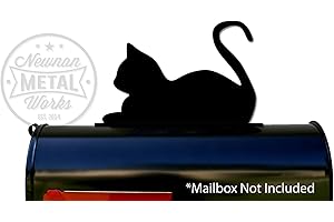 NEWNAN METAL WORKS Cat Sitting Down Mailbox Topper/Sign - Made in USA