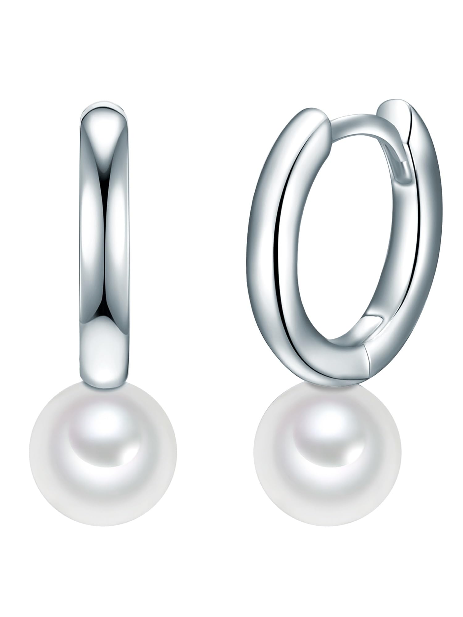 Valero Pearls Female 925/- Sterling Silver Fresh Water Cultured Pearl(s) approx. 6,5-7,0 mm Hoop earring