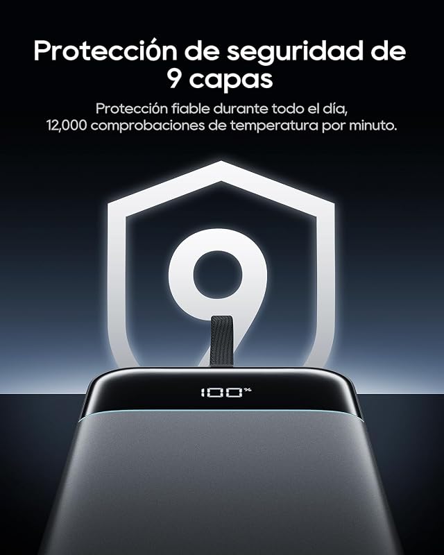 Power Bank 100W 25000mAh, carregador portátil com cabo USB-C integrado e carregamento rápido, bateria externa para MacBook Pro/Air, iPhone 17/16/15, Samsung, Pixel – aprovado para avião