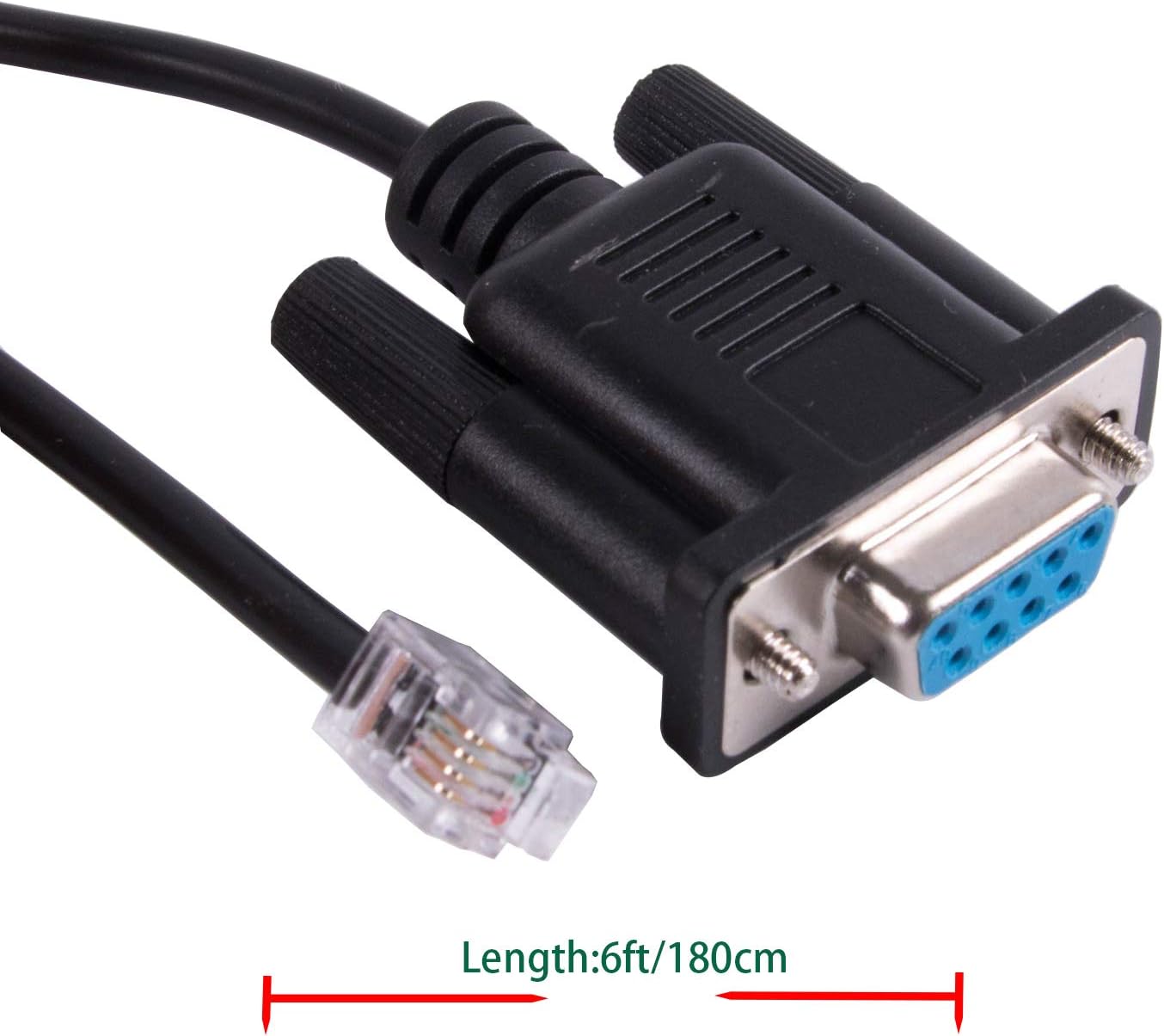 Suamdoen TLS2200 Printer Cable DB9 RS232 Serial to RJ22 Adapter Cable PC to Printer Cable TLS2200 PC, Black - Image 5