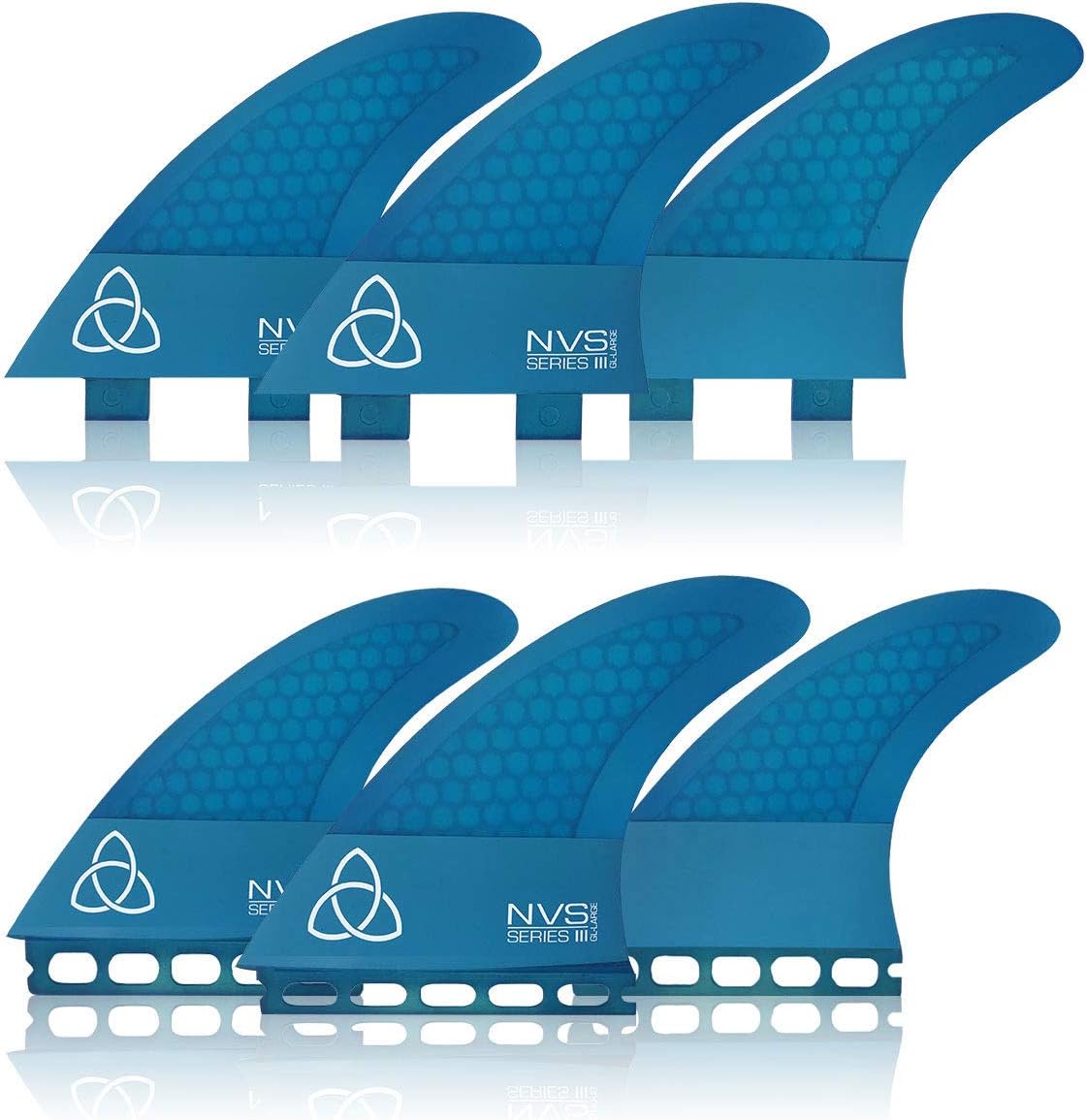 Naked Viking Surf Large GL Thruster Surfboard Fins (Set of 3) FCS & Futures