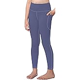 AENLLEY Girls Activewear Leggings with 2 Pockets - Kids High Waist Dance Workout Yoga Pants for Athletic