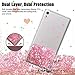 Atump Sony Xperia XA Ultra/Xperia C6 Case with HD Screen Protector, [Love Heart Series] Luxury Girls Liquid Glitter Bling Soft TPU Sparkly Shockproof Protective Cover Shell for Xperia C6 Pink