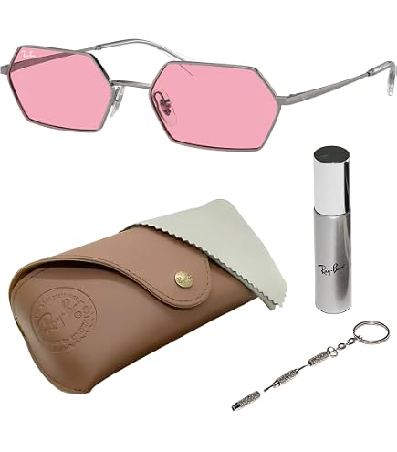 Amazon.com: Ray-Ban RB3728 Yevi Sunglasses, Gunmetal/Pink, 55 mm
