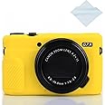 G7X / G7X Mark II Camera Silicone Case, Ultra Thin Lightweight Rubber Soft Silicone Case Bag Cover for Canon PowerShot G7X / G7X Mark II with Microfiber Cloth - Yellow