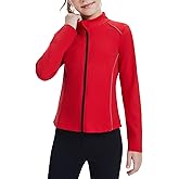 Hvididan Girls Athletic Jacket Zip Up Horse Riding Shirts Kids Yoga Jackets Workout Coat