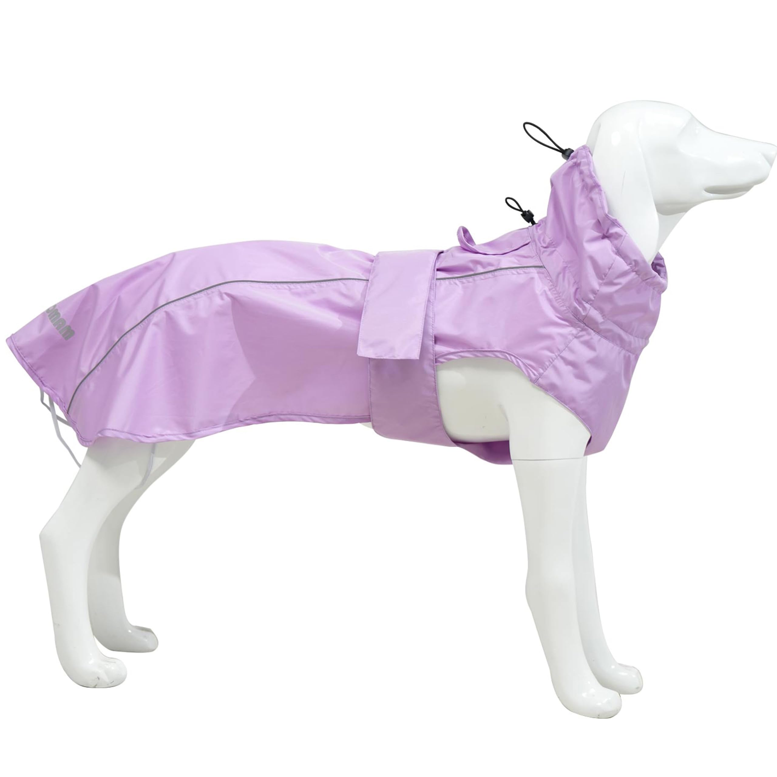 Adjustable Waterproof Dog Raincoat for Dogs,Lightweight Pet Rain Jacket Puppy Clothes with Reflective Strip for Small Medium Large Dogs(Light Purple, Small)