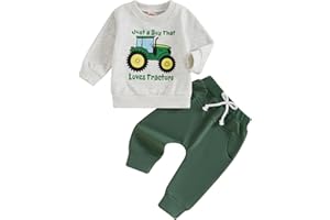 BemeyourBBs Toddler Baby Boy Fall Winter Clothes Funny Letter Long Sleeve Sweatshirt and Pants Set 2 Piece Sweatsuit Outfit