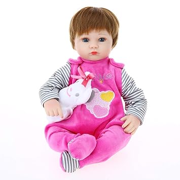 Walmeck-1 Walmeck Doll 16Inch 41Cm Silicone Pp Filling Reborn Toddler Doll Body Boneca with Clothes Blue Eyes Lifelike Toy 16 inches