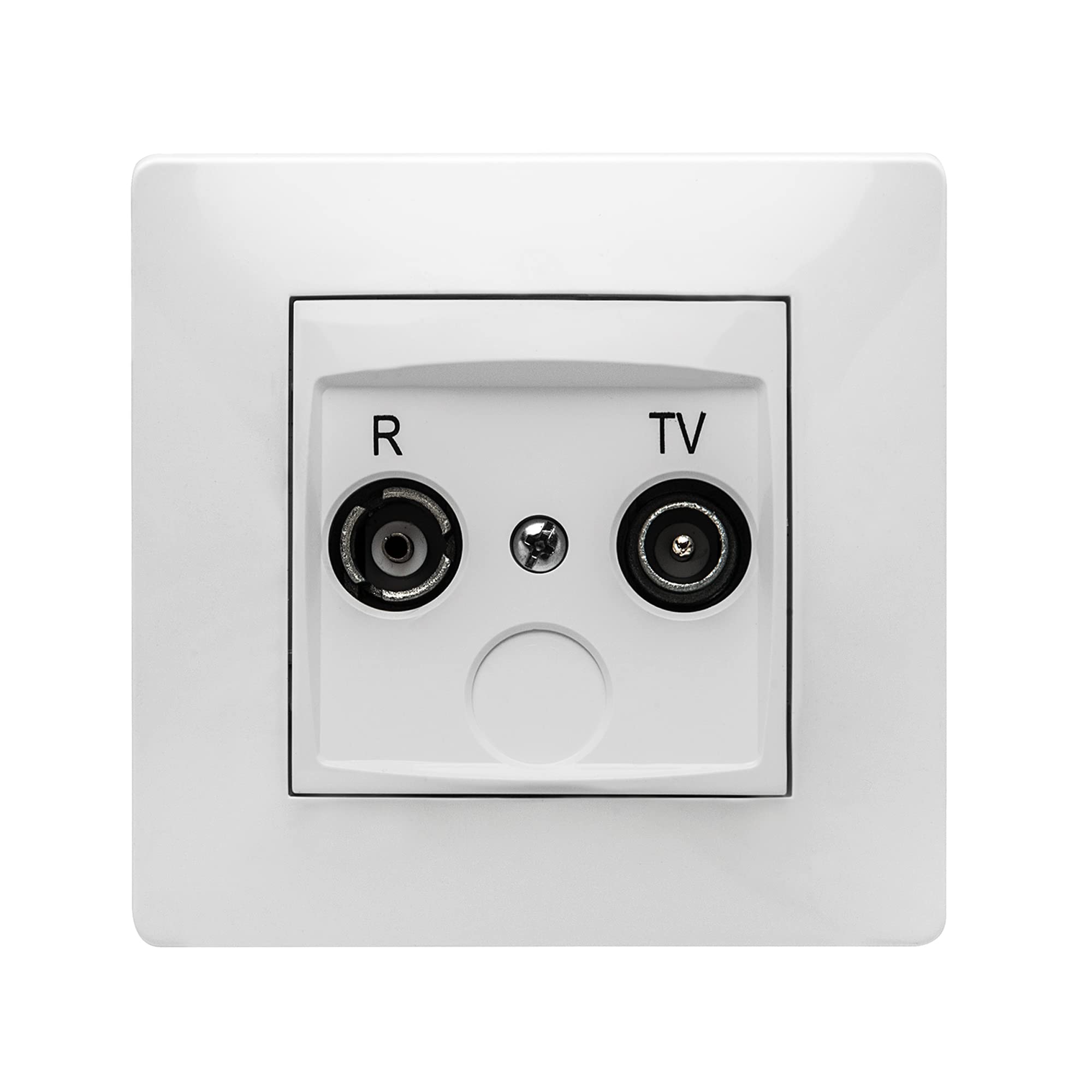 FAMATEL R-TV Outlet | Recessed Socket | Habitat 15 Series | Easy Installation | High Product Waterproof | Halogen Free | White