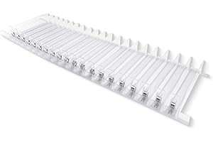 NEXTLEVEL FIT 20-Pack Spring Loaded Gondola Shelf Pusher Kit | 4FT, 12in Long for 13-18 Oz Products | Acrylic Automatic Display Rack for Convenience Stores