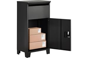 Towallmark Package Delivery Boxes for Outside, Lockable Anti-Theft Parcel Drop Box, Waterproof Weather Resistant Mailbox for Porch Fence Curbside (34.33" x 16.92" x 11.81")