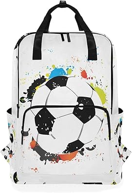 Amazon Co Jp マキク Makiku リュック おしゃれ 軽量 サッカーボール柄 絵柄 大容量 小学生から大学生まで 子供 大人 旅行 プレゼント シューズ バッグ