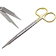 ARTMAN INSTRUMENTS Goldman Fox Scissors 5 inches with Tungsten Carbide Gold Plated for Skin Tag Removal Surgical Dental Sewing Snips scissors (Straight)
