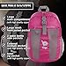 bago Lightweight Small Hiking Backpack for Women and Men - 25L Travel Day Pack - Foldable Hiking Daypack Ultralight for Camping Outdoor Sports - Day Bag Packable Backpack for Travel (Pink)