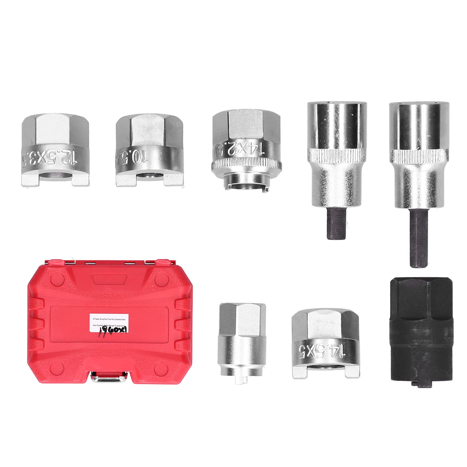 Akozon Suspension Strut Socket, 8Pcs Suspension Strut Spreader Socket Bit Tool Set with Storage Case