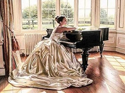 Lsdakoop Voller Diamanten 5D DIY Diamant Malerei Klavier Kreuzstich