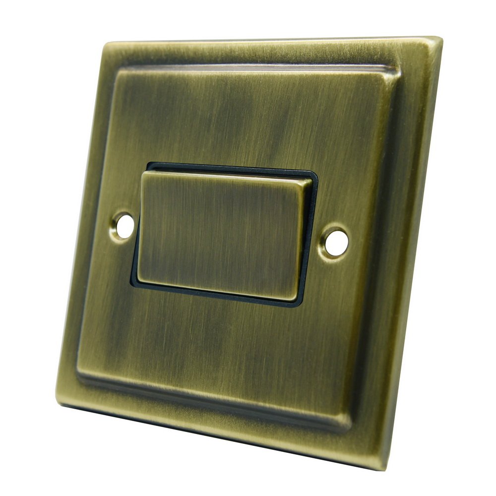 AET VAB3PFANBB Victorian Antique Brass Switch-10 Amp 3-Pole Fan Isolator Switch