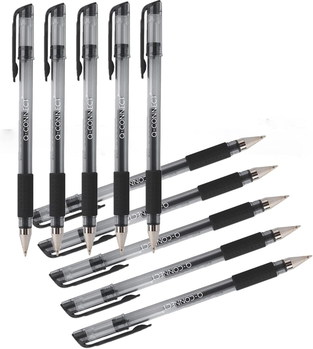 Q-Connect Gel Rollerball Pen Medium Black (Pack of 10) KF21716