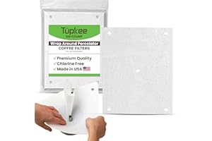 Tupkee Wrap Percolator Coffee Filters – Wrap-Around Coffee Filters - 120 Count | Fits All Percolator Coffee Pots - White, Chl