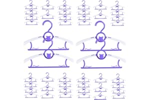 MJRASG 40 Pack Baby Hangers for Closet Plastic Kids Hangers Clothes Space Saving Hangers Non Slip Extendable Baby Hangers for Nursery Toddler Heavy Duty Clothing Hangers Bulk, Purple