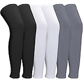 CACASO 3 Pairs Leg Sleeves,Full Length Leg Compression Sleeve,Sports Leg Knee Sleeve with Anti Slip Silicone Strips,UV Protect Long Leg Sleeves for Men Women Basketball Football Running