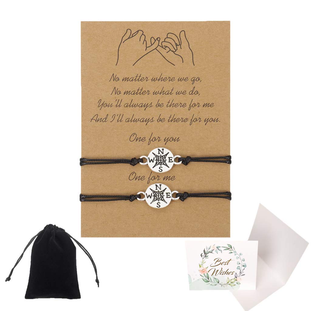 SNOWZAN Women's Bracelets Friendship Bracelet Jewellery Rope Handmade Braided Matching Bracelet Promise Friendship Heart Bracelet Little Finger Promise Bracelet for Couples Friends Mother Daughter