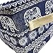 Mziart Cotton Linen Small Foldable Storage Basket with Handle, Multifunctional Sundry Cosmetic Storage Organizer Box for Home Closet Toys Office Desktop (Elephant)