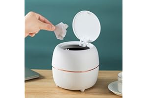 Plastic Trash can Creative Mini Desktop Trash can, with lid Small Home Office Cleaning Trash Button Desktop Storage bin, with