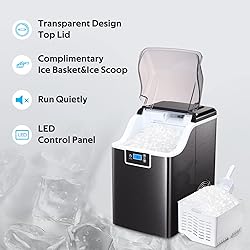 ZAFRO Nugget Ice Makers Countertop,45lbs/Day Pebble