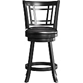 Hillsdale Fairfox 24.5" Wood Swivel Counter Height Stool, Black