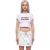 Hot People Read Books Baby Tees for Women Y2k Short Sleeve Crew Neck Crop Tops for Summer