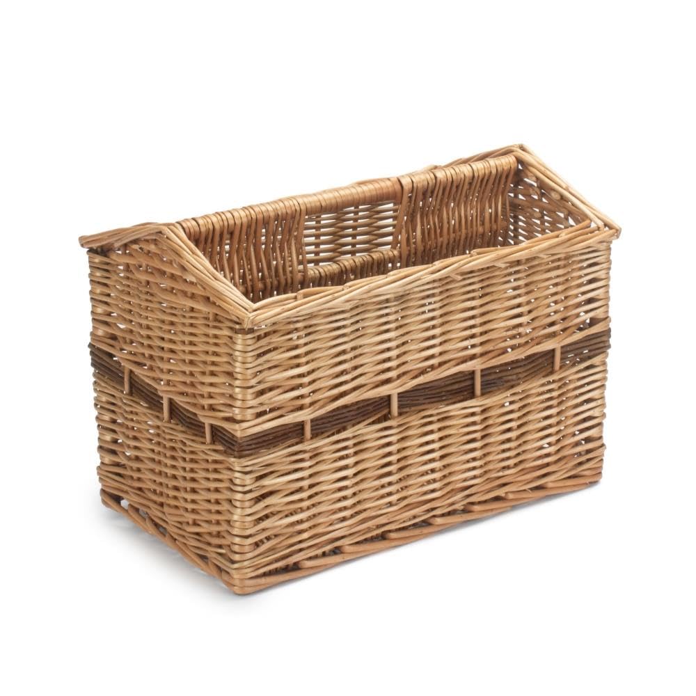 Red Hamper Magazine Rack Basket, Wicker, Brown, 28 x 38 x 25 cm