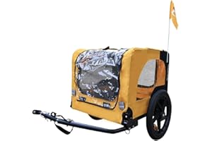 HomVent Dog Bike Trailer, Pet Bike Trailer for Small and Large Dogs, Folding Pet Carrier Wagon Folding Pet Carrier Wagon with Folding Frame Carrier and 16 Inch Wheels