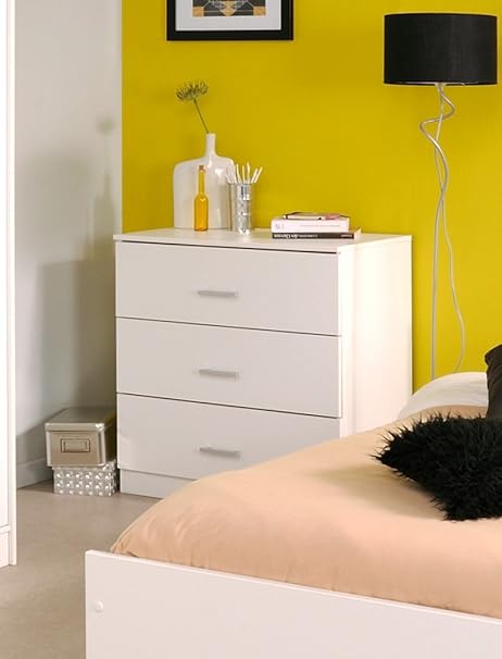 Inaco White 3 Chest Of Drawers 77 X 78 X 40 Cm Art For