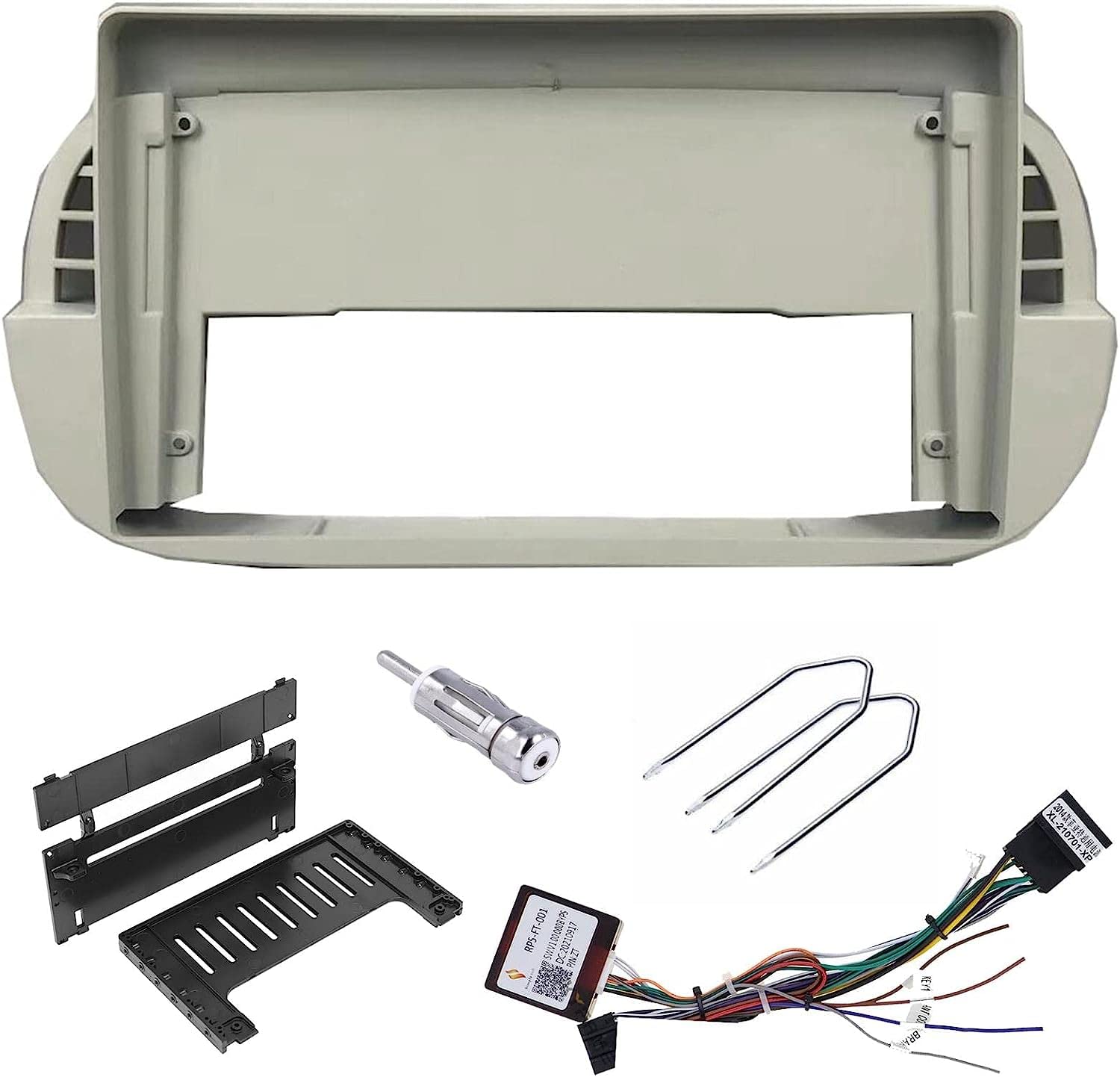 Sound-way 9" inch Car Radio Stereo, in dash Front Panel Frame compatible with Fiat 500 (2007-2015)
