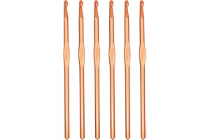 ZXUEZHENG 6Pcs 5.5mm Aluminum Crochet Hook Knitting Needles US Size I (Size 9) for DIY Yarn Craft,Nice Gift for Women Adults Kids Children Beginners (Orange)
