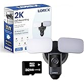 Lorex 2K WiFi Floodlight Camera | Included 32GB MircoSD | Colour & IR Night Vision | Smart Motion Detection (Person/Vehicle/A