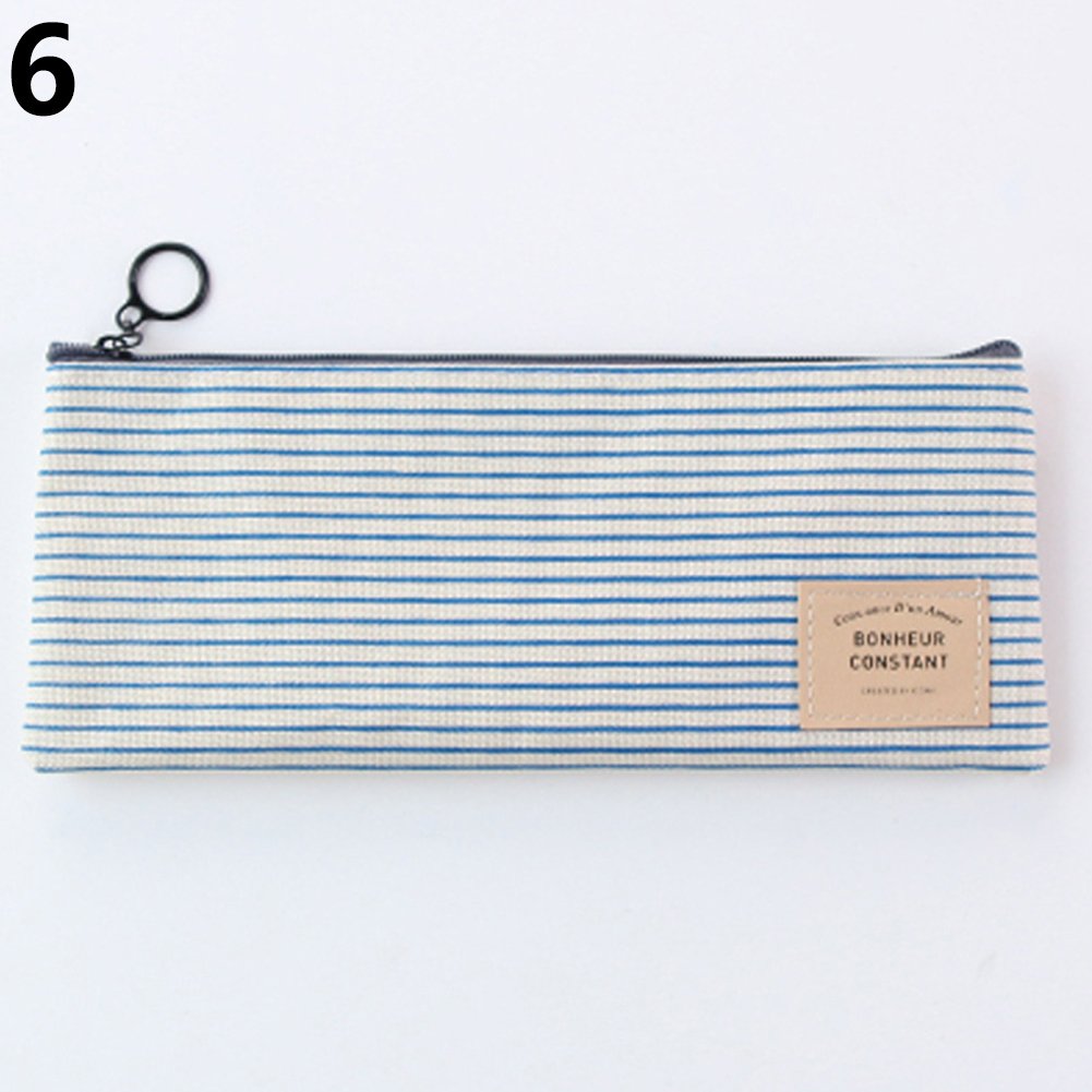 Anniston Cosmetic Bag, Unisex Pencil Bag Travel Cosmetic Makeup Bag Toiletry Case Wash Storage Organizer Travel Makeup Bag Toiletry Bags Cosmetic Case Makeup Organizer # Blue Stripes M