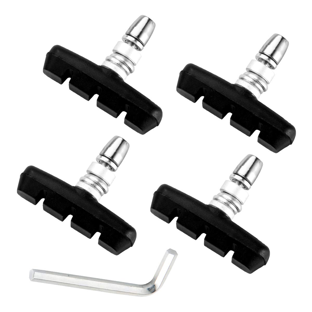 CNC V-brake shoes, 2 pairs, 55 mm, V-brake pads, black.