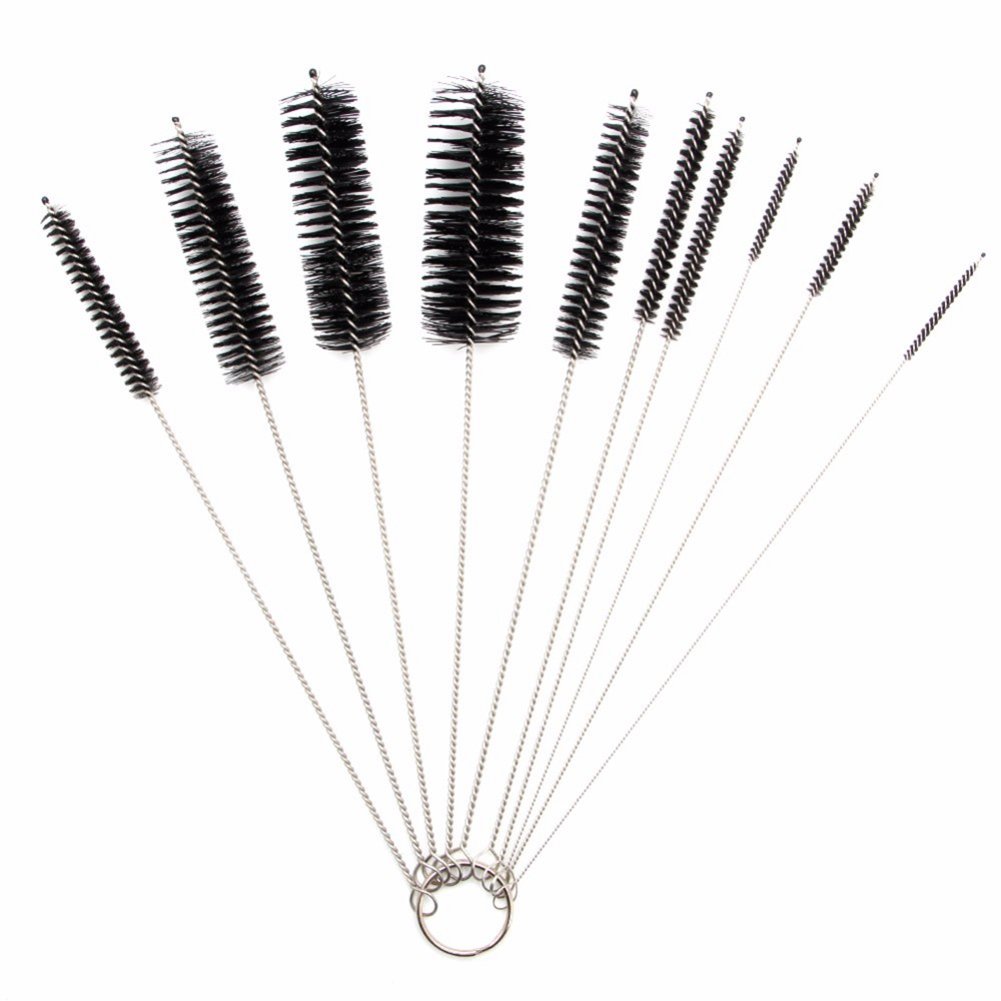 Tube Cleaning Brushes Set with Nylon Bristles, 10 Pieces Cleaning Kit