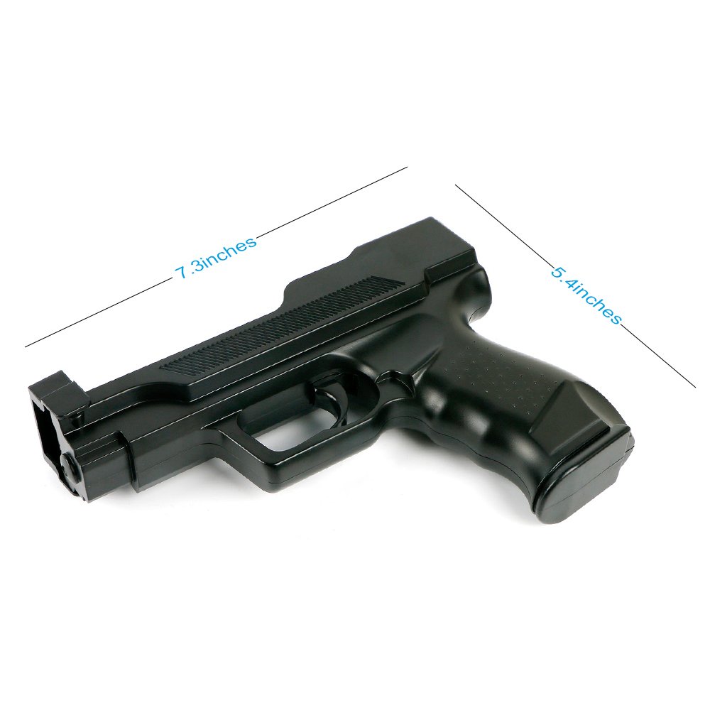 NioTech Wii Motion Plus Gun Compatible with Nintendo Wii (Black Set of