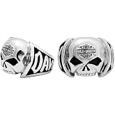 Harley-Davidson Men's Skull Ring Stainless Steel HSR0004