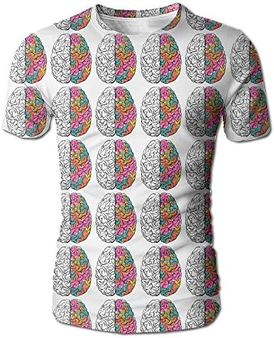Losaha Fantastic Human Brain Infographic Man Best Scoop Neck Tee Short T-Shirt Personality