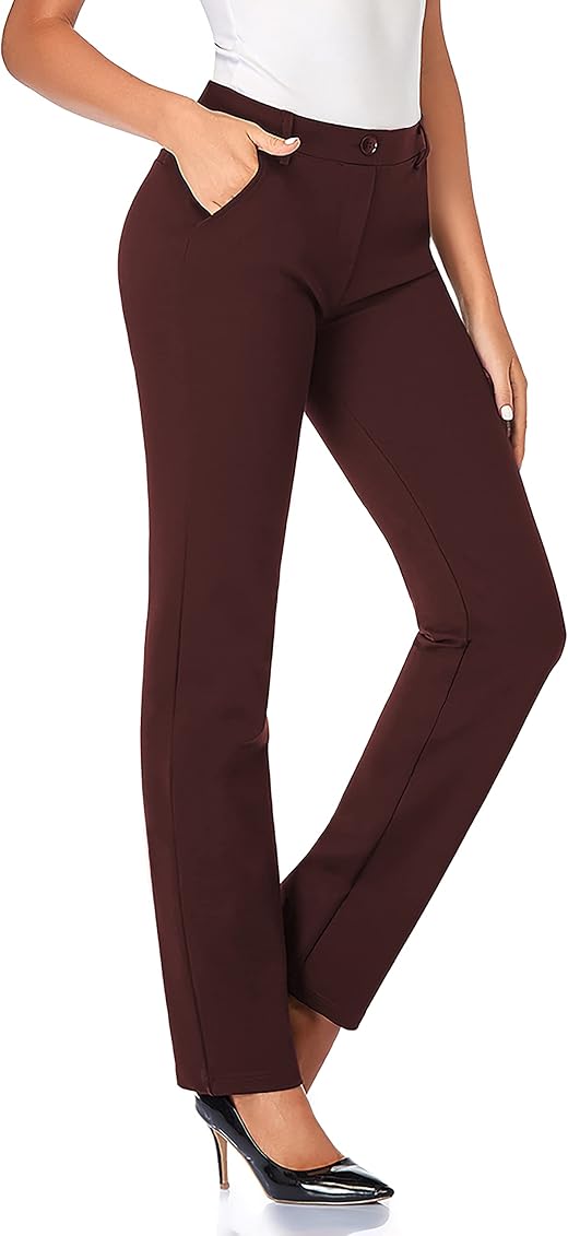 Stretchy Straight Dress Pants 
