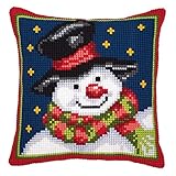Vervaco Snowman Pillow Cover Needlepoint Kit